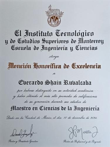 Master's Highest Honorable Mention